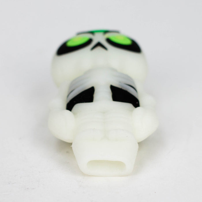 3.5" Skull Silicone hand Pipe with glow [H288G]
