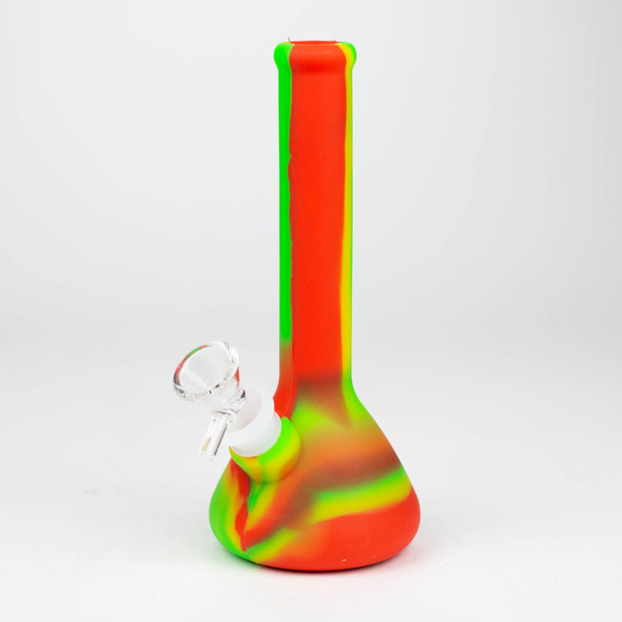 8" Tricolor silicone beaker water bong [71-Top13]