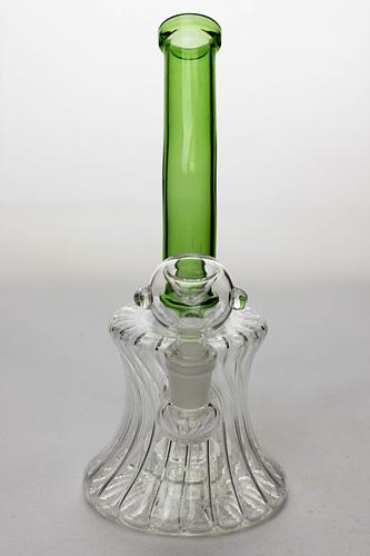 7" pattern glass bent neck bubbler with a diffuser- - One Wholesale