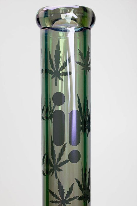 18" Infyniti leaf 7 mm metallic glass water bong- - One Wholesale