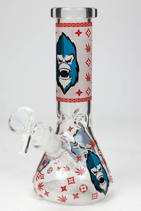 8" Gorilla glass water bong-8" Glow in the dark-Red - One Wholesale