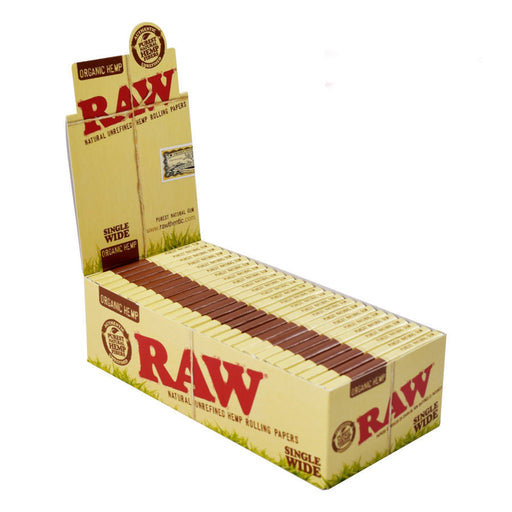 Raw organic hemp rolling paper 1 - 1/4" Size ONE Singlewide