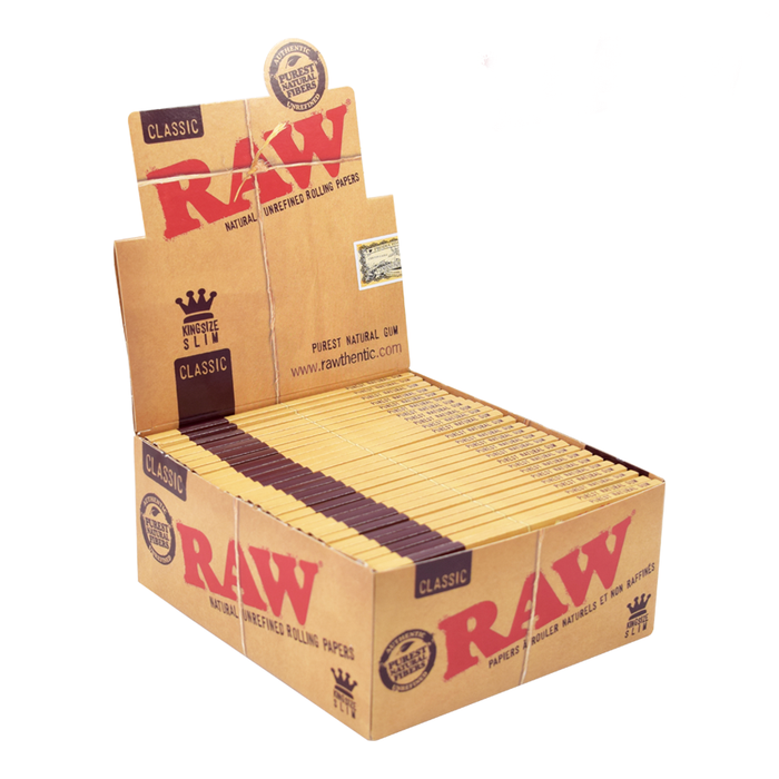 RAW Classic Natural Unrefined Rolling Paper [CP1069][CP1055] 1 - 1/4" Size ONE King Slim