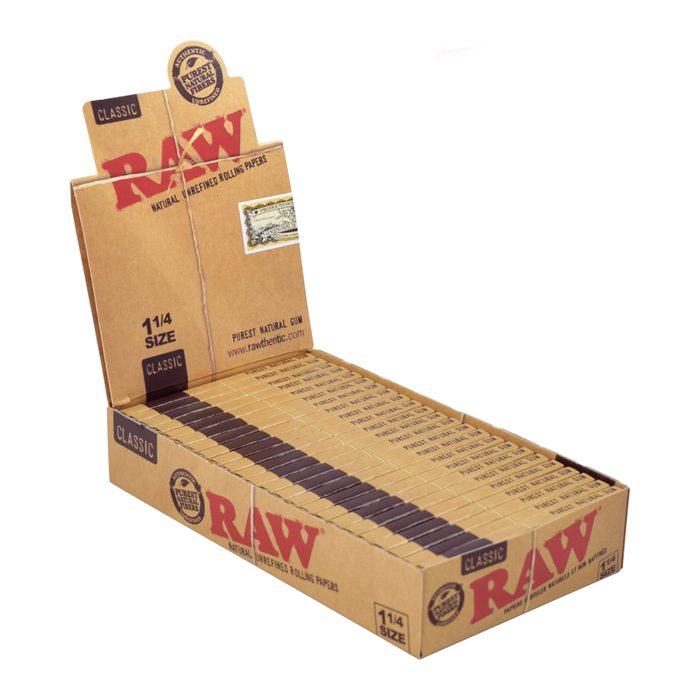RAW Classic Natural Unrefined Rolling Paper [CP1069][CP1055] 1 - 1/4" Size ONE 1 1/4"