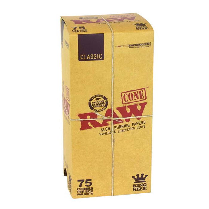 RAW | Classic Pre-Rolled Cones – King Size (75 Cones/Box) Pre-rolled Cone (Bulk / Tower) ONE