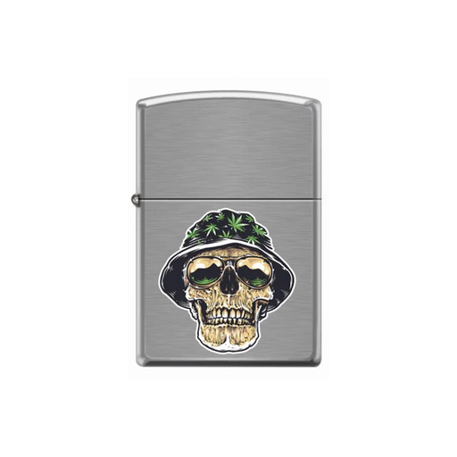 Zippo 58383 Leaf Cannabis Skull Zippo Lighter ONE