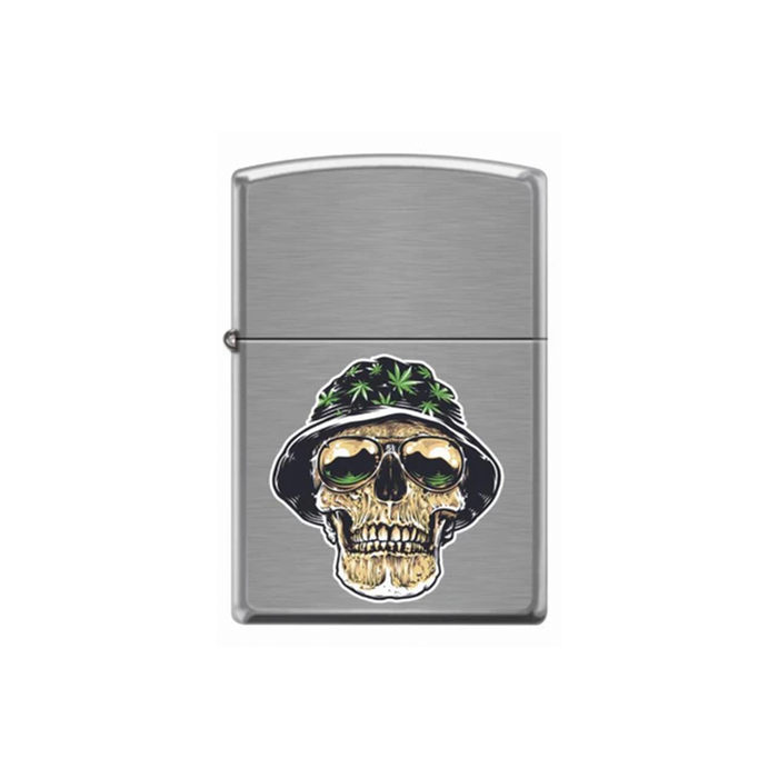 Zippo 58383 Leaf Cannabis Skull Zippo Lighter ONE