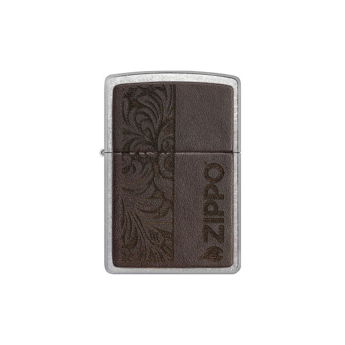 Zippo 46920 Brown Leather Emblem - Zippo Design Crest · Emblem · Military ONE