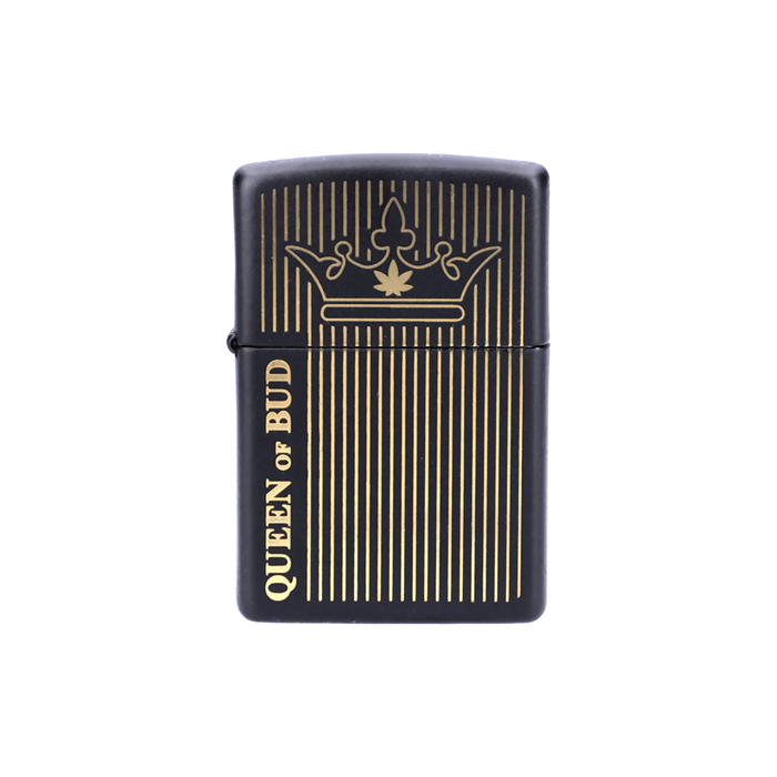 Zippo 116113 Queen of Bud Black Obsidian Vertical Flame Zippo Lighter ONE