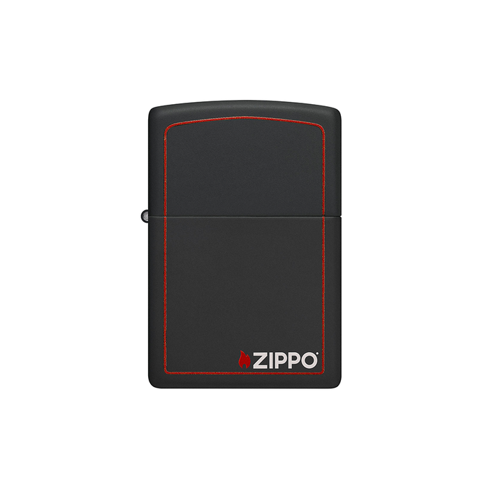 Zippo 218ZB Black Matte with Zippo Border Zippo Lighter ONE