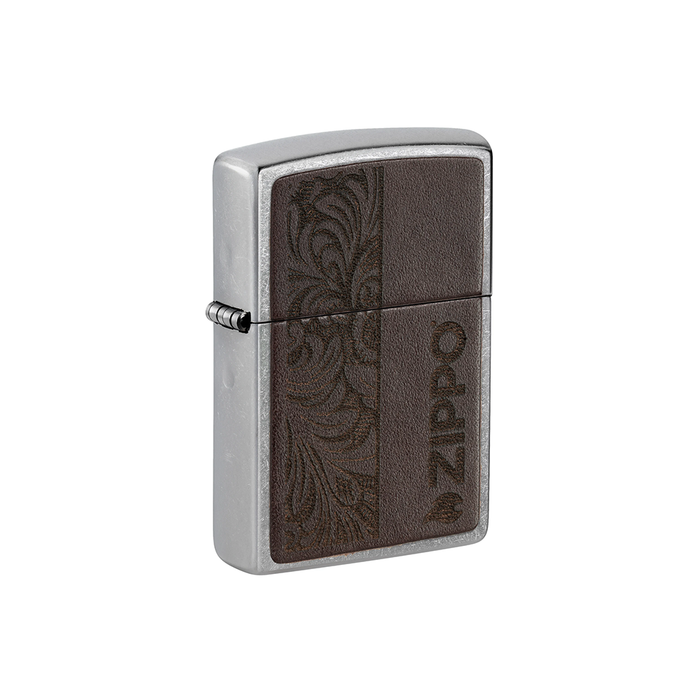 Zippo 46920 Brown Leather Emblem - Zippo Design Crest · Emblem · Military ONE
