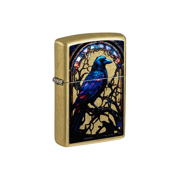 Zippo 46946 Stained Glass Raven Design Animal · Plant ONE