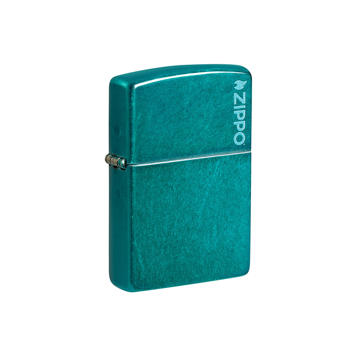 Zippo 24004ZL Translucent Candy Teal with Zippo Logo Basic · Pattern ONE
