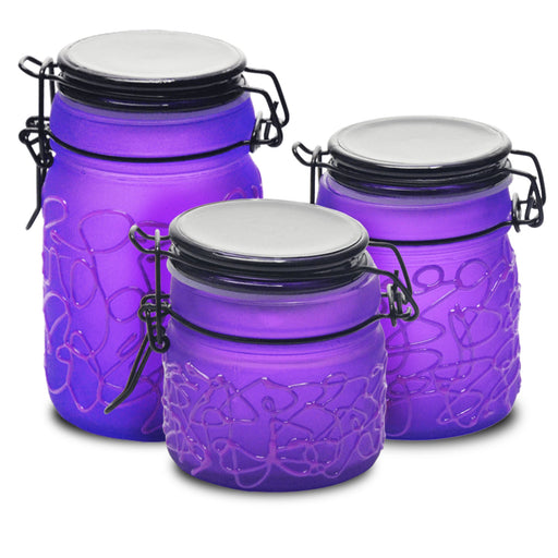 Spider Web Design Glass Storage Jar – Purple-Multiple Sizes Available [SMKZ-139] Jar Canadian Distributor