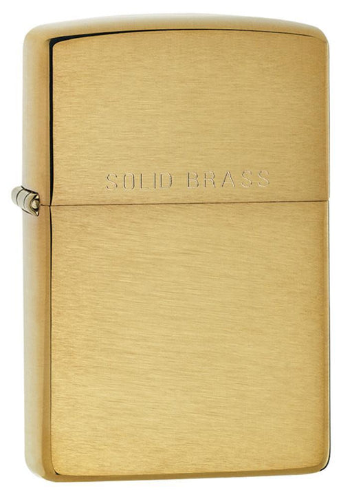 Zippo 204 Classic Brushed Solid Brass Zippo Lighter ONE