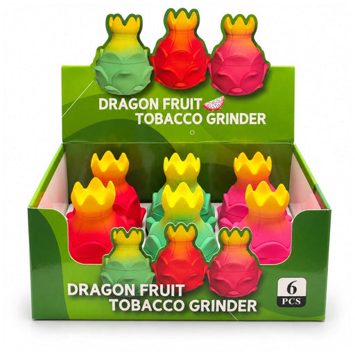 Dragon Fruit 4-Part Grinder – 48mm | 88mm Tall | 6 PCS Display Display Pack Super Supplys Inc Default Title