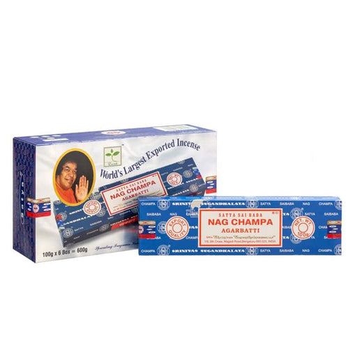 Satya | Nag Champa Incense Sticks – 100g 7.8" Box of 6 Incense SunGlow