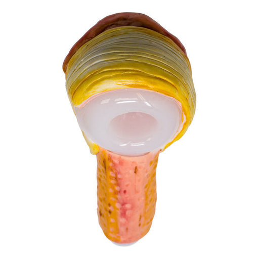Orange Fictional Hand Pipe 5 inches Glass Pipe Maple Craft Inc