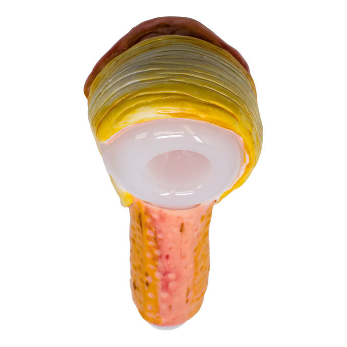 Orange Fictional Hand Pipe 5 inches Glass Pipe Maple Craft Inc