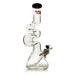 Red Eye Glass® | 16" 7mm Thick Loop-D-Loop Water Pipe [REG184] Glass Bong Smoking Cat Distribution Black [REG184BK]