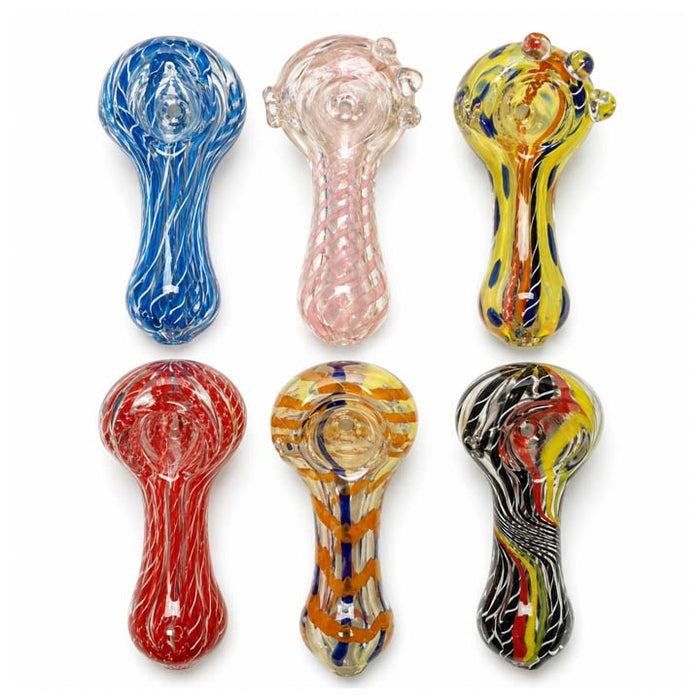 3.75" Assorted Swirl Glass Hand Pipe-2CT Glass Pipe Super Supplys Inc Default Title