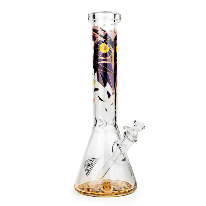 Red Eye Glass® | 15" Tall Owl Beaker Tube W/Matching Fillacello Artwork Glass Bong West Coast Gifts