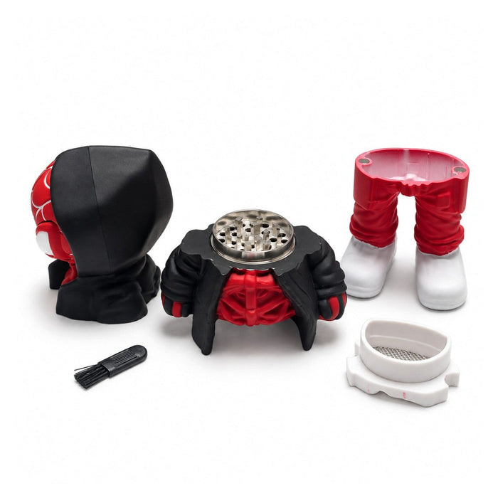 3D Hooded Web Hero Character Tobacco Grinder – 6PCS Display Display Pack Super Supplys Inc
