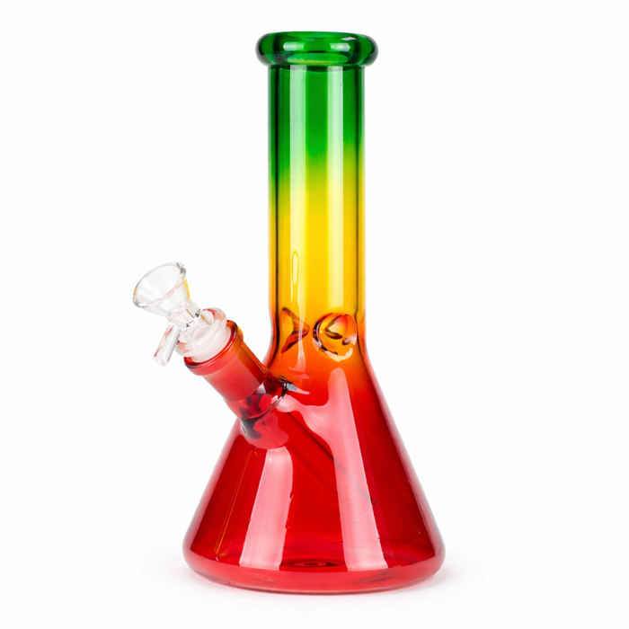 8" Three-Tone Color Glass Beaker Bong 