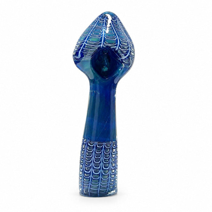5" Blue Webwork Glass Hand Pipe Glass Pipe Super Supplys Inc
