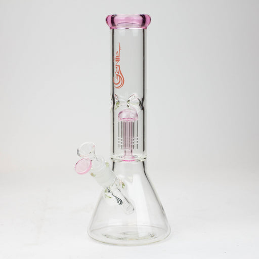 12" Genie-Tree arms color accented glass water bong Beaker Bong ONE Pink