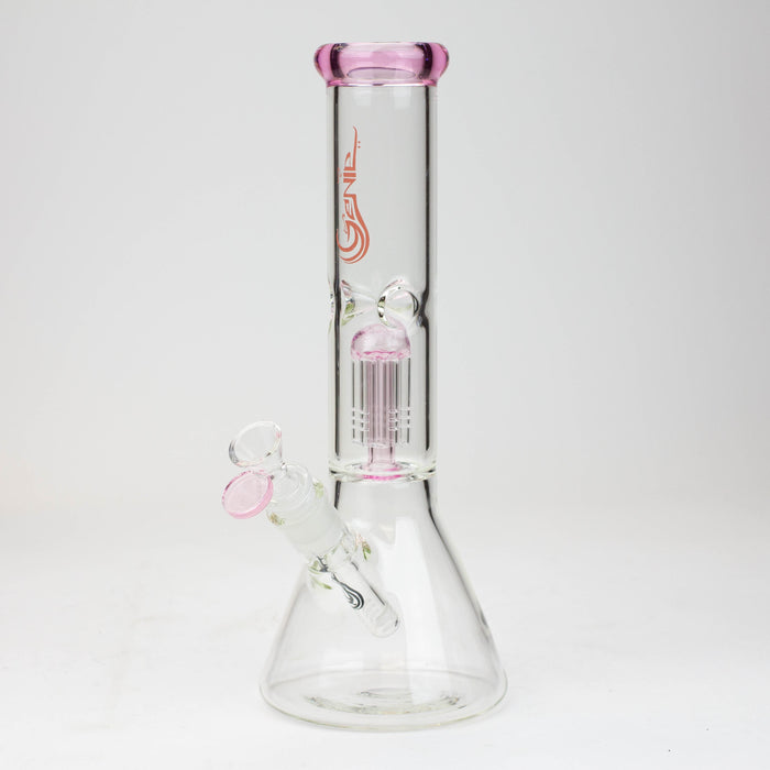 12" Genie-Tree arms color accented glass water bong Beaker Bong ONE Pink