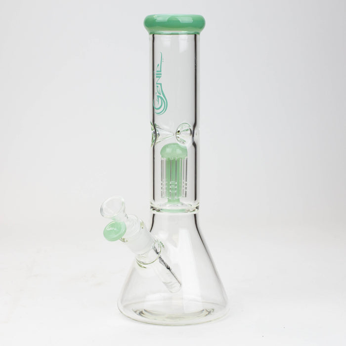 12" Genie-Tree arms color accented glass water bong Beaker Bong ONE Jade Green