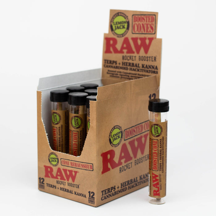 RAW | Rocket Booster Cones – Box of 12 Pre-rolled Cone (Display Pack) NIBO Distribution Lemon Jack