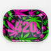 Novelty Metal Rolling Tray-Small Tray Smoking Cat Distribution Pink and green 420