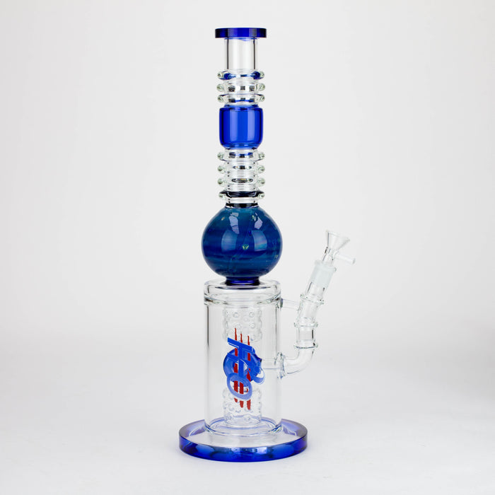 H2O | 15" Gold fumed sphere Glass water bong [H2O-5017]