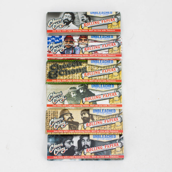Cheech and Chong Unbleached Papers - 1 1/4" - 25 packs 1 - 1/4" Size ONE