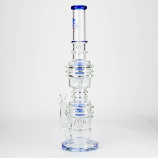 H2O | 21" Dual percolator glass water bong [H2O-5019] Glass Bong Canadian Distributor Blue