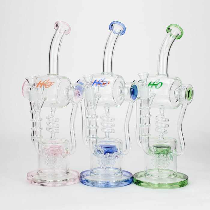 H2O | 14" glass water bong [H2O-5022] Glass Bong Canadian Distributor
