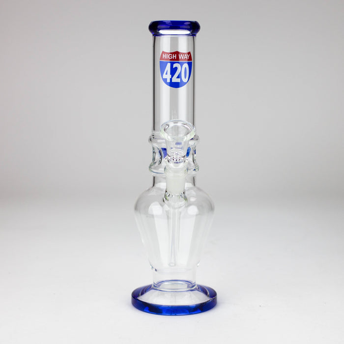 10" glass beaker water pipe [M1062] - Blue