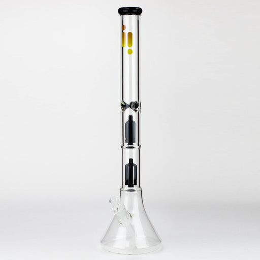 Infyniti | 24" Dual tree 7mm beaker glass water bong Glass Bong ONE Black