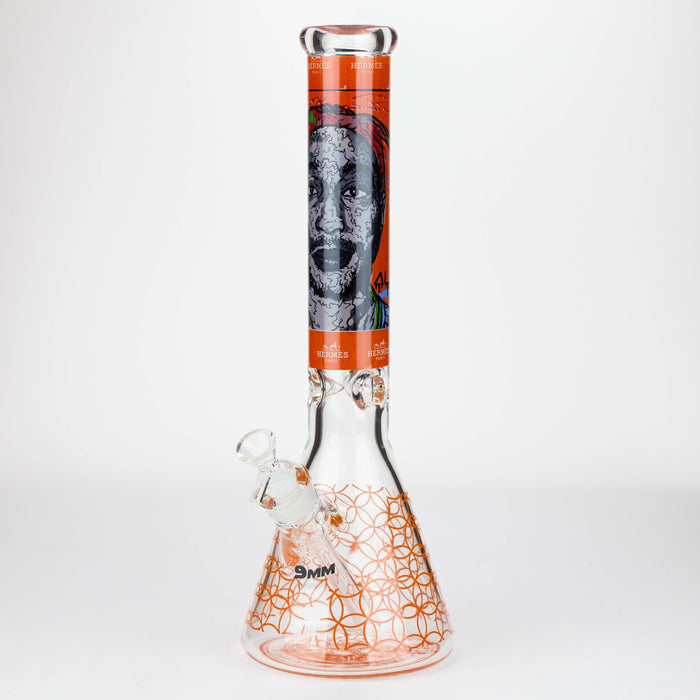 15.5" 9 mm Graphic glass water bong [GBT2117] Glass Bong ONE Graphic A
