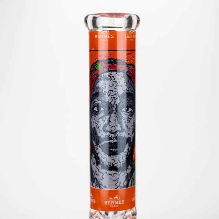 15.5" 9 mm Graphic glass water bong [GBT2117] Glass Bong ONE