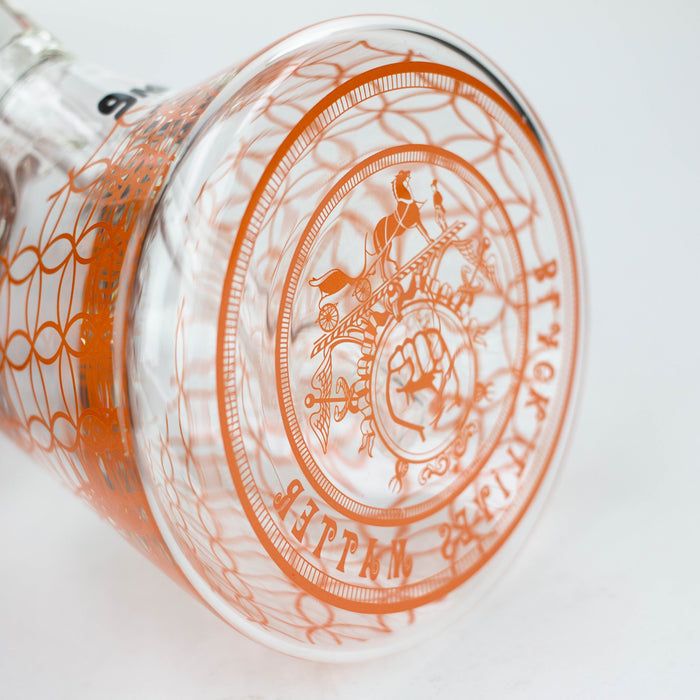 15.5" 9 mm Graphic glass water bong [GBT2117] Glass Bong ONE