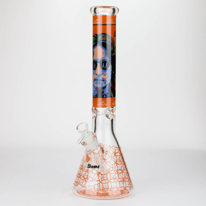 15.5" 9 mm Graphic glass water bong [GBT2117] Glass Bong ONE Graphic C