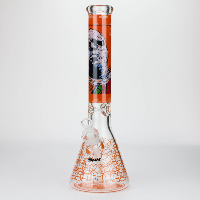15.5" 9 mm Graphic glass water bong [GBT2117] Glass Bong ONE Graphic E