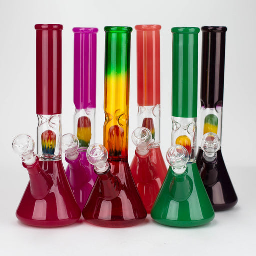 12" Rasta Water Beaker Water Bong [UB-12-RASTA] Glass Bong JJ Distribution