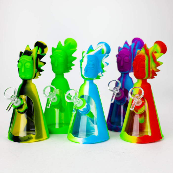7" RM Cartoon multi colored silicone water bong [H119]