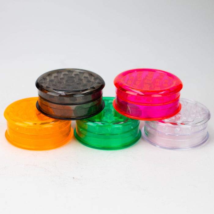 2.5" Transparent Plastic Grinder 3 Layers Box of 12 [GP010] Display Pack 777 Smoke