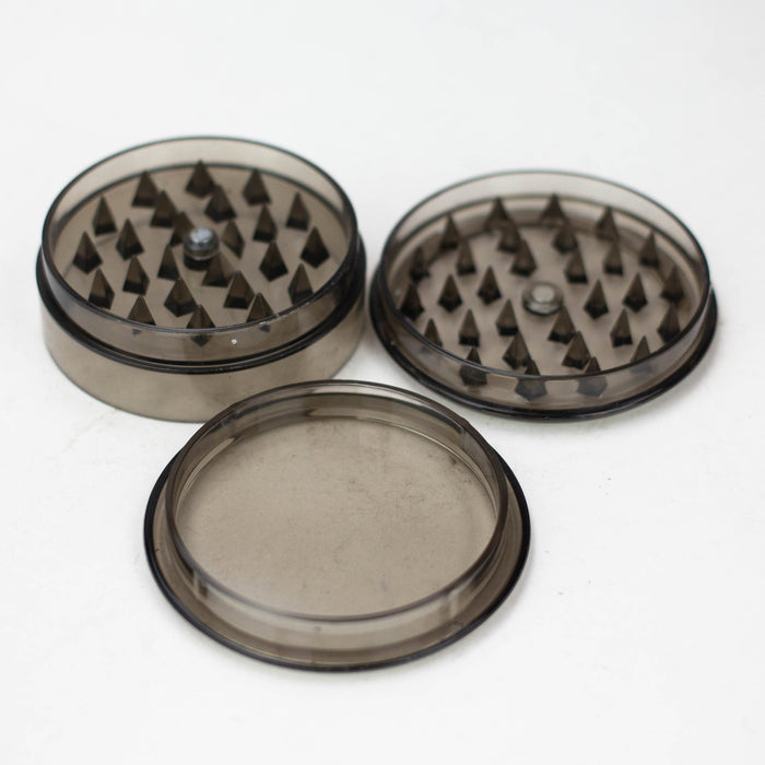 2.5" Transparent Plastic Grinder 3 Layers Box of 12 [GP010] Display Pack 777 Smoke