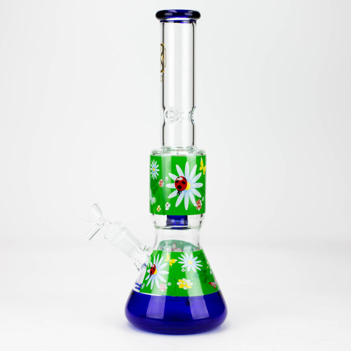 BLO | 13" Flower decal glass bong Glass Bong BANKA